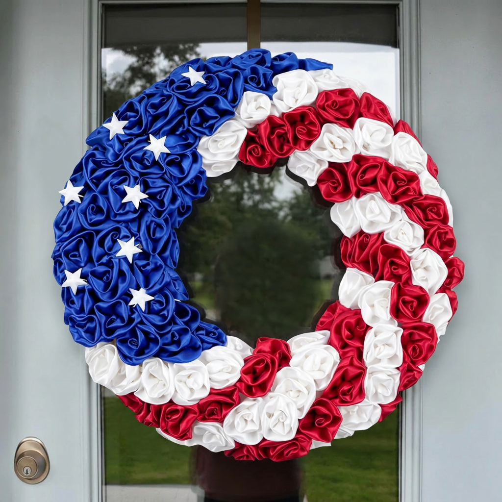 Patriotic Wreath for Front Door