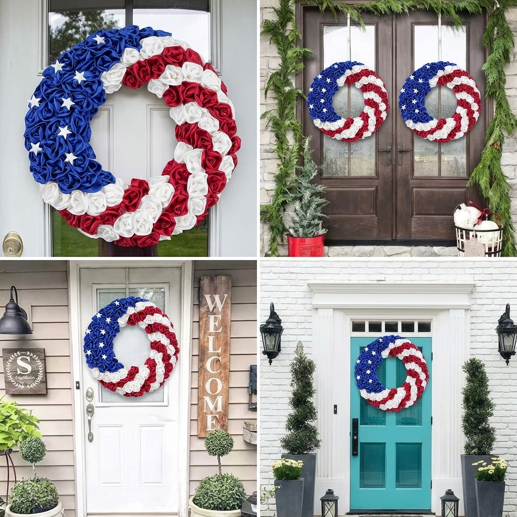 Patriotic Wreath for Front Door