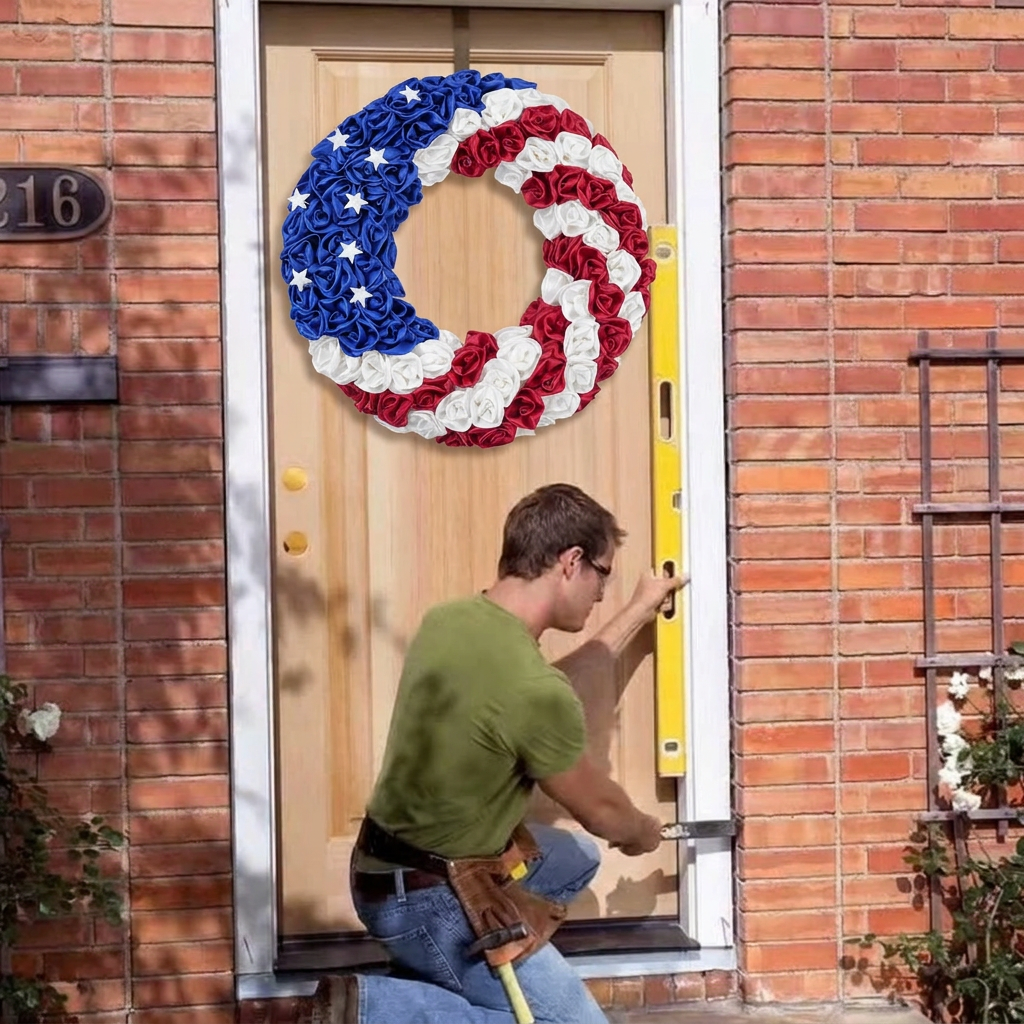Patriotic Wreath for Front Door