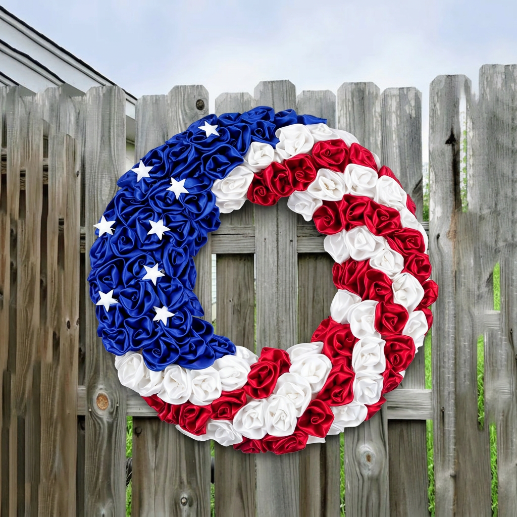 Patriotic Wreath for Front Door