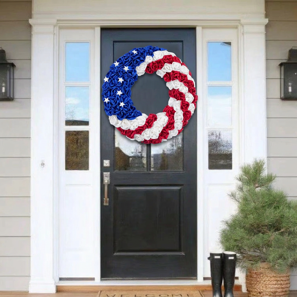 Patriotic Wreath for Front Door